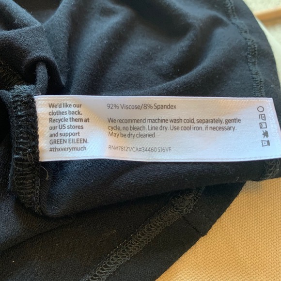 EILEEN FISHER Black Sleeveless Midi Dress Made in USA Womens M Viscose Stretch - Picture 5 of 11